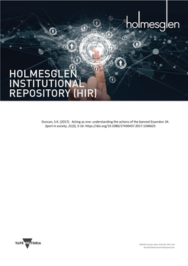Holmesglen Institutional Repository