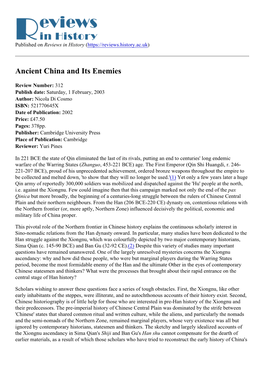 Ancient China and Its Enemies