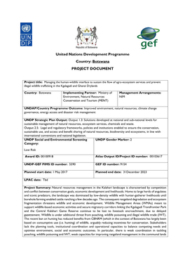 Botswana PROJECT DOCUMENT