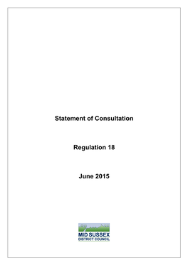 Statement of Consultation Regulation 18 June 2015