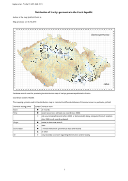 1 Distribution of Stachys Germanica in the Czech Republic