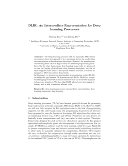 DLIR: an Intermediate Representation for Deep Learning Processors