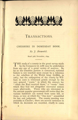 Cheshire in Domesday Book