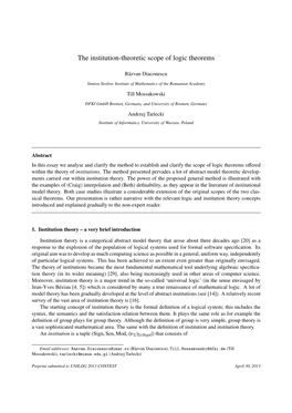 The Institution-Theoretic Scope of Logic Theorems