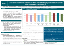 Ceftaroline Fosamil for Treatment of Cssti Due to Staphylococcus Aureus with Vancomycin Mics 1.5–2 Mg/L