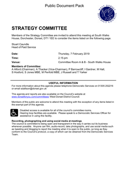 (Public Pack)Agenda Document for West Dorset District Council Strategy Committee, 07/02/2019 14:15