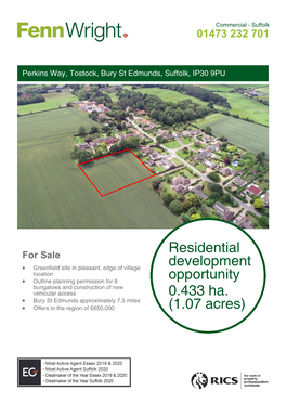 Residential Development Opportunity 0.433 Ha. (1.07 Acres)