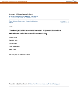 The Reciprocal Interactions Between Polyphenols and Gut Microbiota and Effects on Bioaccessibility