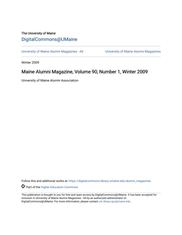 Maine Alumni Magazine, Volume 90, Number 1, Winter 2009