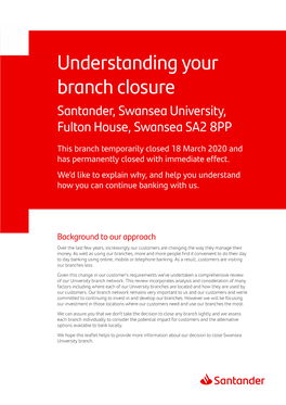 Swansea University Closure OCT20