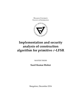 Implementation and Security Analysis of Construction Algorithm for Primitive Σ-LFSR