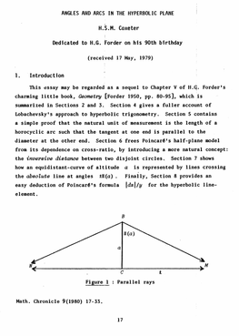 H.S.M. Coxeter, Angles and Arcs in the Hyperbolic Plane, P 17-34Mathschron009-004.Pdf