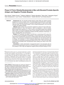 Phase I-II Trial of Weekly Bicalutamide in Men with Elevated Prostate-Specific Antigen and Negative Prostate Biopsies