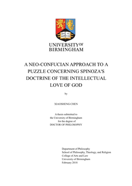 A Neo-Confucian Approach to a Puzzle Concerning Spinoza's Doctrine of the Intellectual Love of God