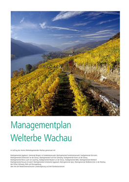 Managementplan Welterbe Wachau