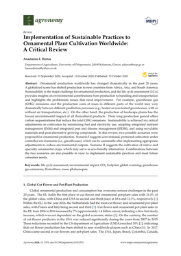 Implementation of Sustainable Practices to Ornamental Plant Cultivation Worldwide: a Critical Review