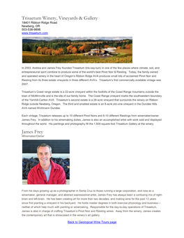 Trisaetum Winery, Vineyards & Gallery James Frey