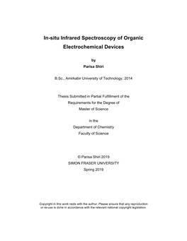 In-Situ Infrared Spectroscopy of Organic Electrochemical Devices