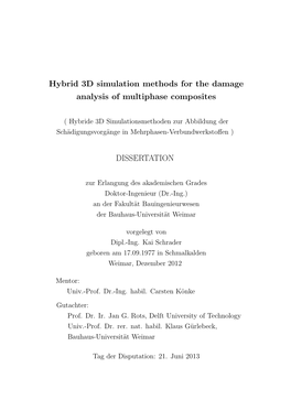 Hybrid 3D Simulation Methods for the Damage Analysis of Multiphase Composites