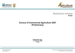 Statistical Release P1101 Census of Commercial Agriculture 2007