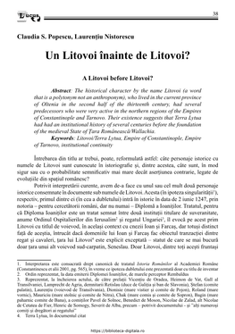 Un Litovoi Înainte De Litovoi?