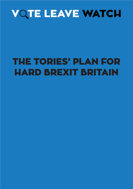 The Tories' Plan for Hard Brexit Britain