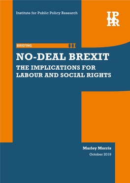 No-Deal Brexit the Implications for Labour and Social Rights