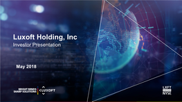 Luxoft Holding, Inc Investor Presentation