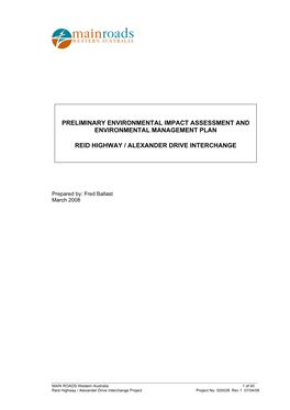 Preliminary Environmental Impact Assessment And