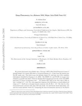 Deep Photometry in a Remote M31 Major Axis Field Near G1