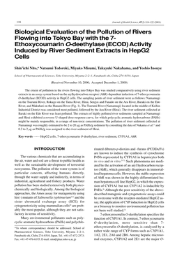 Biological Evaluation of the Pollution of Rivers Flowing Into Tokyo Bay