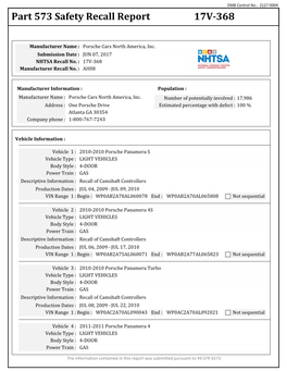 Part 573 Safety Recall Report 17V-368