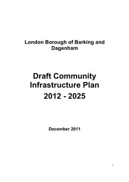 Draft Community Infrastructure Plan 2012 - 2025