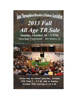 2013 Fall All Age TB Sale