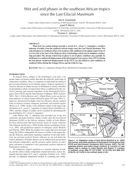 Wet and Arid Phases in the Southeast African Tropics Since the Last Glacial Maximum