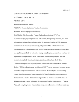 Regulation Automated Trading