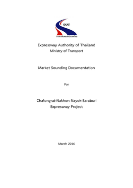 Expressway Authority of Thailand Market Sounding Documentation