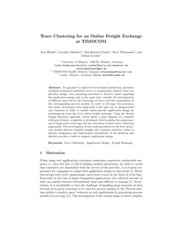 Trace Clustering for an Online Freight Exchange at TIMOCOM