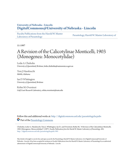 Monogenea: Monocotylidae) Leslie A