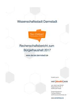 Rechenschaftsbericht Zum Bürgerhaushalt 2017