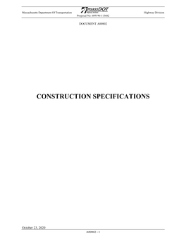 Construction Specifications