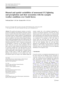 Diurnal and Spatial Variabilities of Monsoonal CG Lightning and Precipitation and Their Association with the Synoptic Weather Conditions Over South Korea