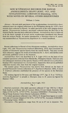 Proceedings of the Biological Society of Washington