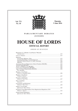 House of Lords Official Report