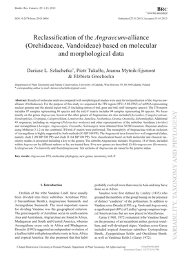 Reclassification of the Angraecum-Alliance(Orchidaceae, Vandoideae) Based