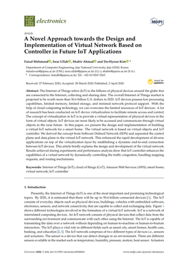 A Novel Approach Towards the Design and Implementation of Virtual Network Based on Controller in Future Iot Applications