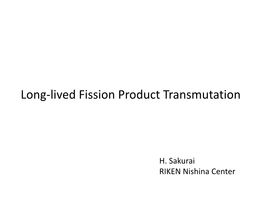 Long-Lived Fission Product Transmutation