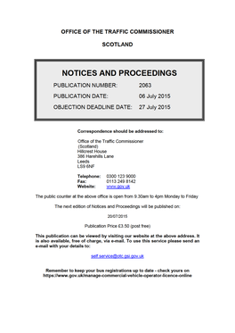 NOTICES and PROCEEDINGS 6 July 2015