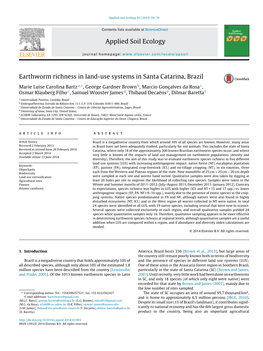 Earthworm Richness in Land-Use Systems in Santa Catarina, Brazil