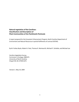 Report Prepared for the Ecosystem Enhancement Program, North Carolina Department of Environment and Natural Resources in Partial Fulfillments of Contract D07042